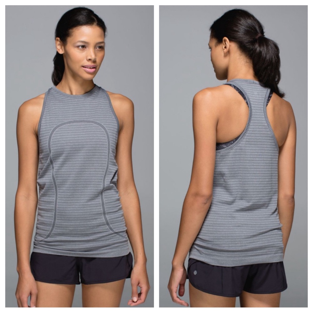 Lululemon Tank Top Women's 8 Gray Swiftly Athletic Workout Yoga Stretch Comfort